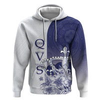 Personalised Fiji Queen Victoria School 1906 Zip Hoodie Floreat Viti LT05 Pullover Hoodie Navy - Polynesian Pride