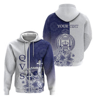 Personalised Fiji Queen Victoria School 1906 Zip Hoodie Floreat Viti LT05 - Polynesian Pride