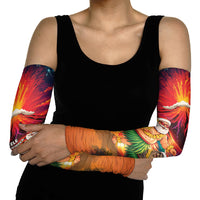 Hawaii Volcano Christmas Arm Sleeves Hula Santa And Monk Seal LT05 - Polynesian Pride