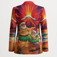 Hawaii Volcano Christmas Blazer Hula Santa And Monk Seal LT05 - Polynesian Pride