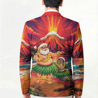 Hawaii Volcano Christmas Blazer Hula Santa And Monk Seal LT05 - Polynesian Pride