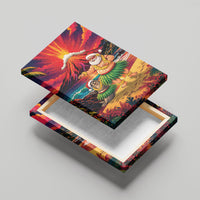 Hawaii Volcano Christmas Canvas Wall Art Hula Santa And Monk Seal LT05 - Polynesian Pride