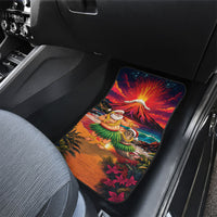 Hawaii Volcano Christmas Car Mats Hula Santa And Monk Seal LT05 - Polynesian Pride