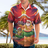 Hawaii Volcano Christmas Hawaiian Shirt Hula Santa And Monk Seal LT05 - Polynesian Pride
