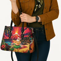 Hawaii Volcano Christmas Leather Bag Hula Santa And Monk Seal LT05 - Polynesian Pride