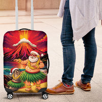 Hawaii Volcano Christmas Luggage Cover Hula Santa And Monk Seal LT05 Multicolor - Polynesian Pride