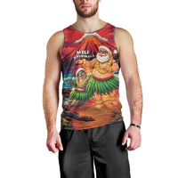 Hawaii Volcano Christmas Men Tank Top Hula Santa And Monk Seal LT05 - Polynesian Pride