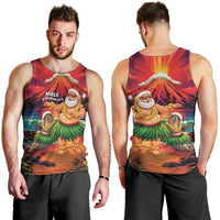 Hawaii Volcano Christmas Men Tank Top Hula Santa And Monk Seal LT05 - Polynesian Pride