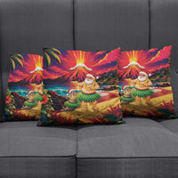 Hawaii Volcano Christmas Pillow Cover Hula Santa And Monk Seal LT05 - Polynesian Pride