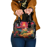 Hawaii Volcano Christmas Shoulder Handbag Hula Santa And Monk Seal LT05 One Size Multicolor - Polynesian Pride