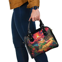 Hawaii Volcano Christmas Shoulder Handbag Hula Santa And Monk Seal LT05 - Polynesian Pride