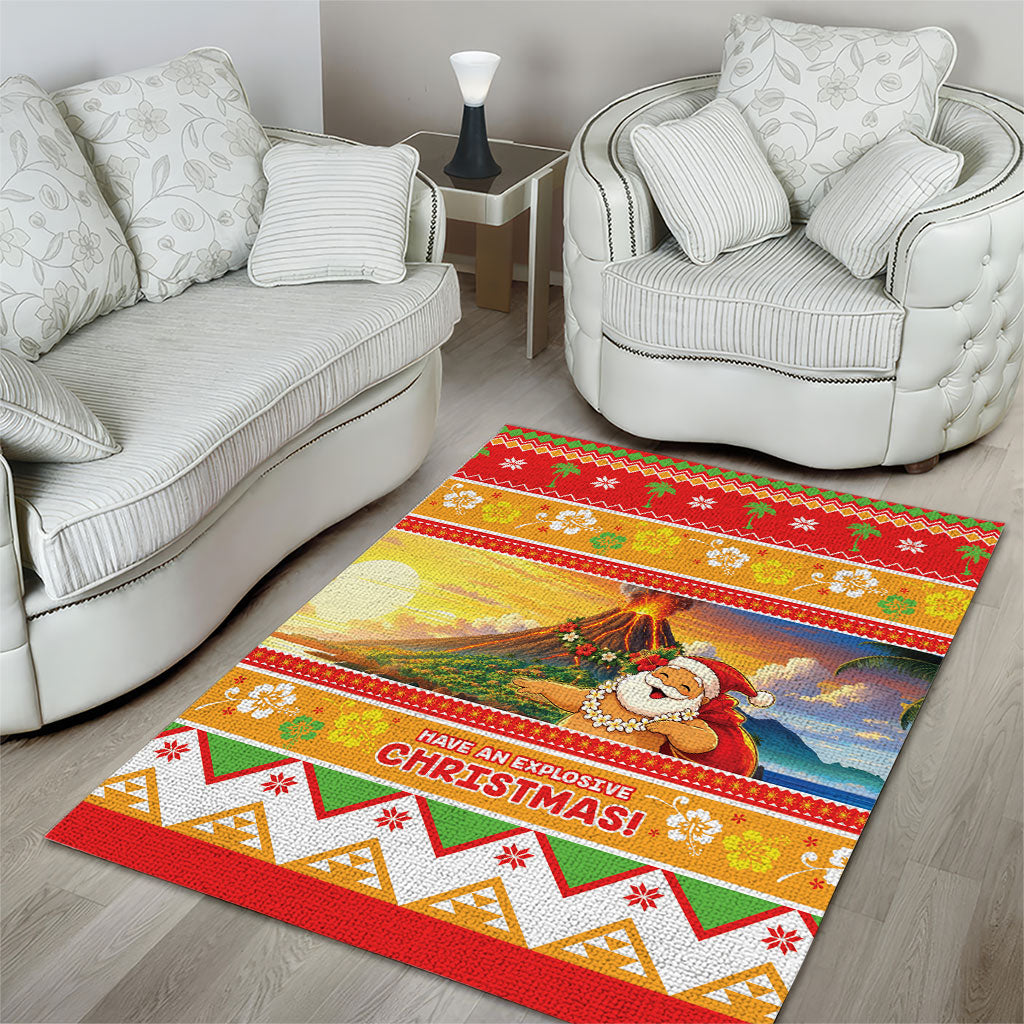 Hawaii Volcano Christmas Area Rug Have An Explosive Christmas LT05 - Polynesian Pride