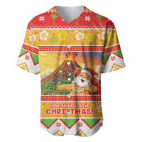 Hawaii Volcano Christmas Baseball Jersey Have An Explosive Christmas LT05 Red - Polynesian Pride