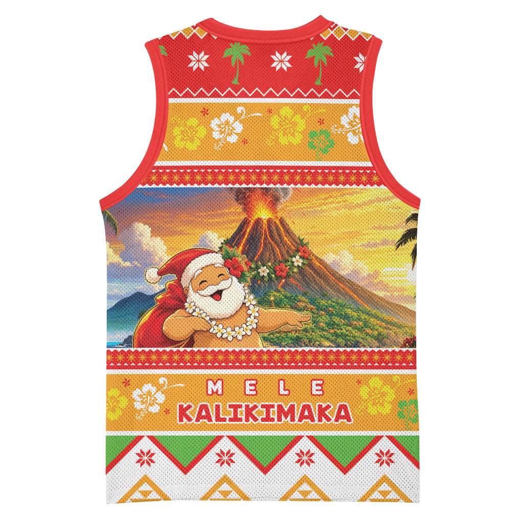 Hawaii Volcano Christmas Basketball Jersey Have An Explosive Christmas LT05 - Polynesian Pride
