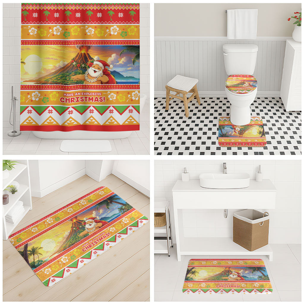 Hawaii Volcano Christmas Bathroom Set Have An Explosive Christmas LT05 - Polynesian Pride