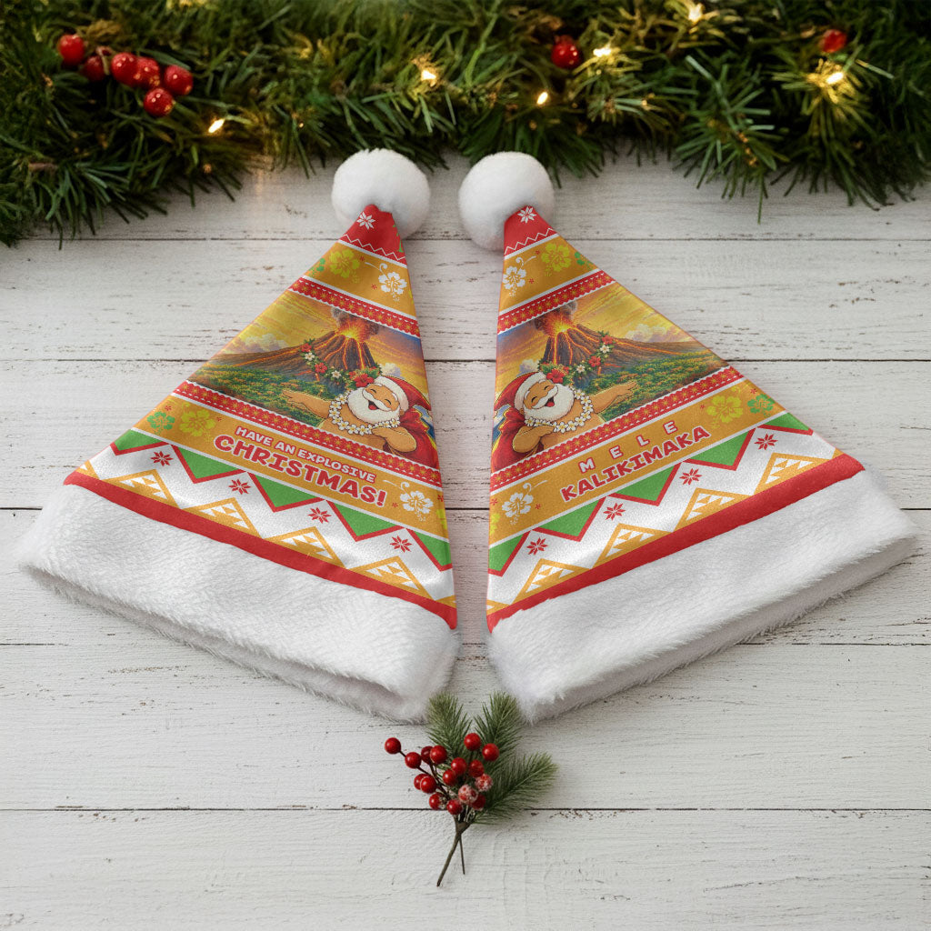 Hawaii Volcano Christmas Santa Hat Have An Explosive Christmas LT05 - Polynesian Pride
