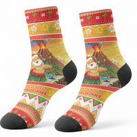 Hawaii Volcano Christmas Crew Socks Have An Explosive Christmas LT05 - Polynesian Pride