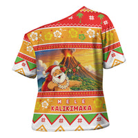 Hawaii Volcano Christmas Cross Shoulder Shirt Have An Explosive Christmas LT05 - Polynesian Pride