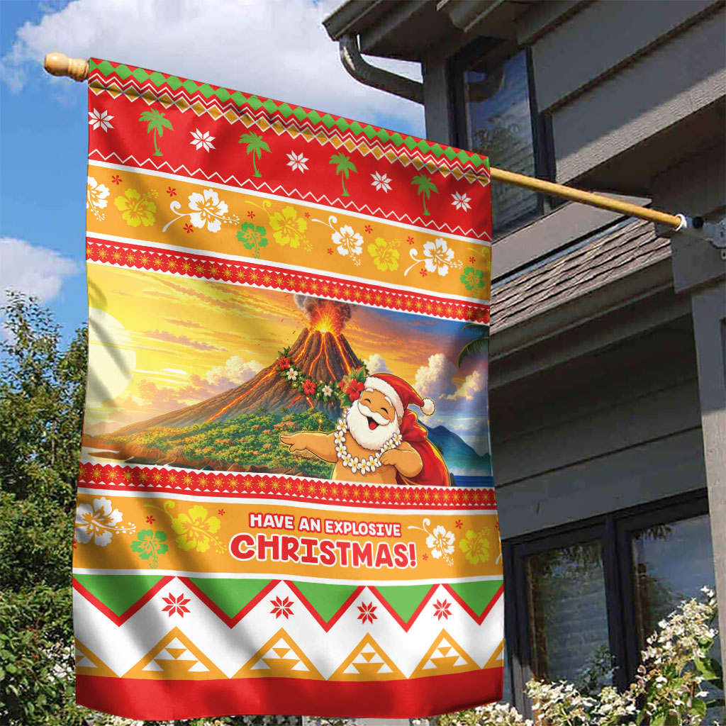Hawaii Volcano Christmas Garden Flag Have An Explosive Christmas LT05 - Polynesian Pride