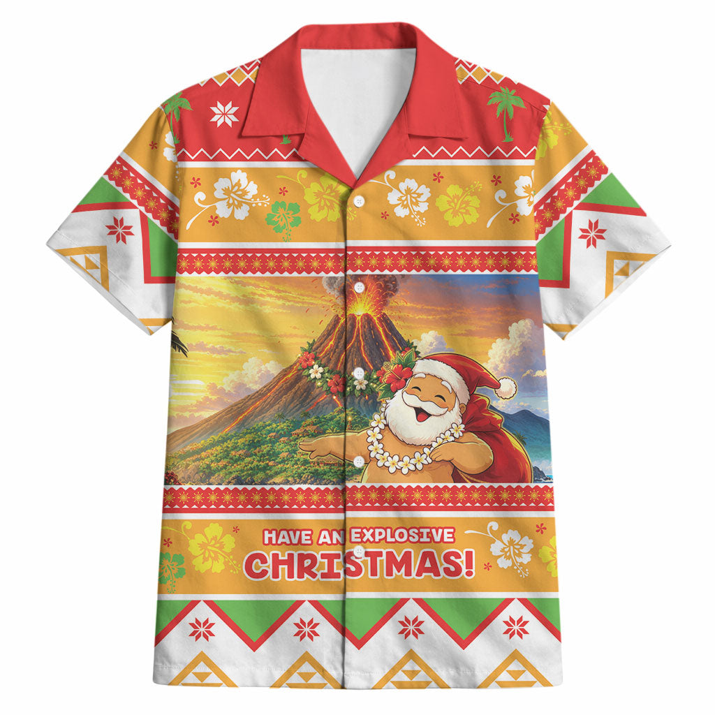 Hawaii Volcano Christmas Hawaiian Shirt Have An Explosive Christmas LT05 Red - Polynesian Pride