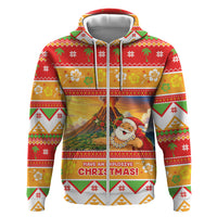 Hawaii Volcano Christmas Hoodie Have An Explosive Christmas LT05 Zip Hoodie Red - Polynesian Pride