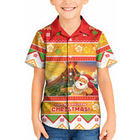 Hawaii Volcano Christmas Kid Hawaiian Shirt Have An Explosive Christmas LT05 Kid Red - Polynesian Pride