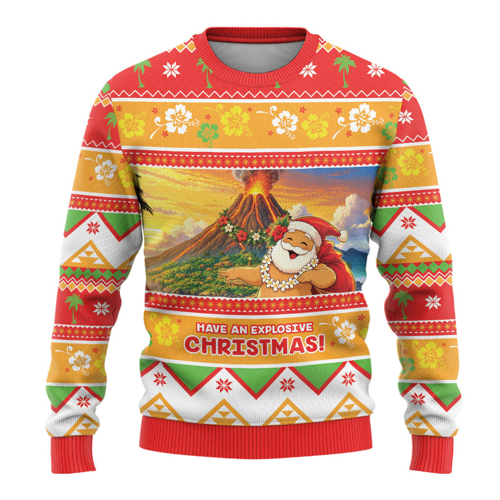 Hawaii Volcano Christmas Ugly Christmas Sweater Have An Explosive Christmas LT05 - Polynesian Pride