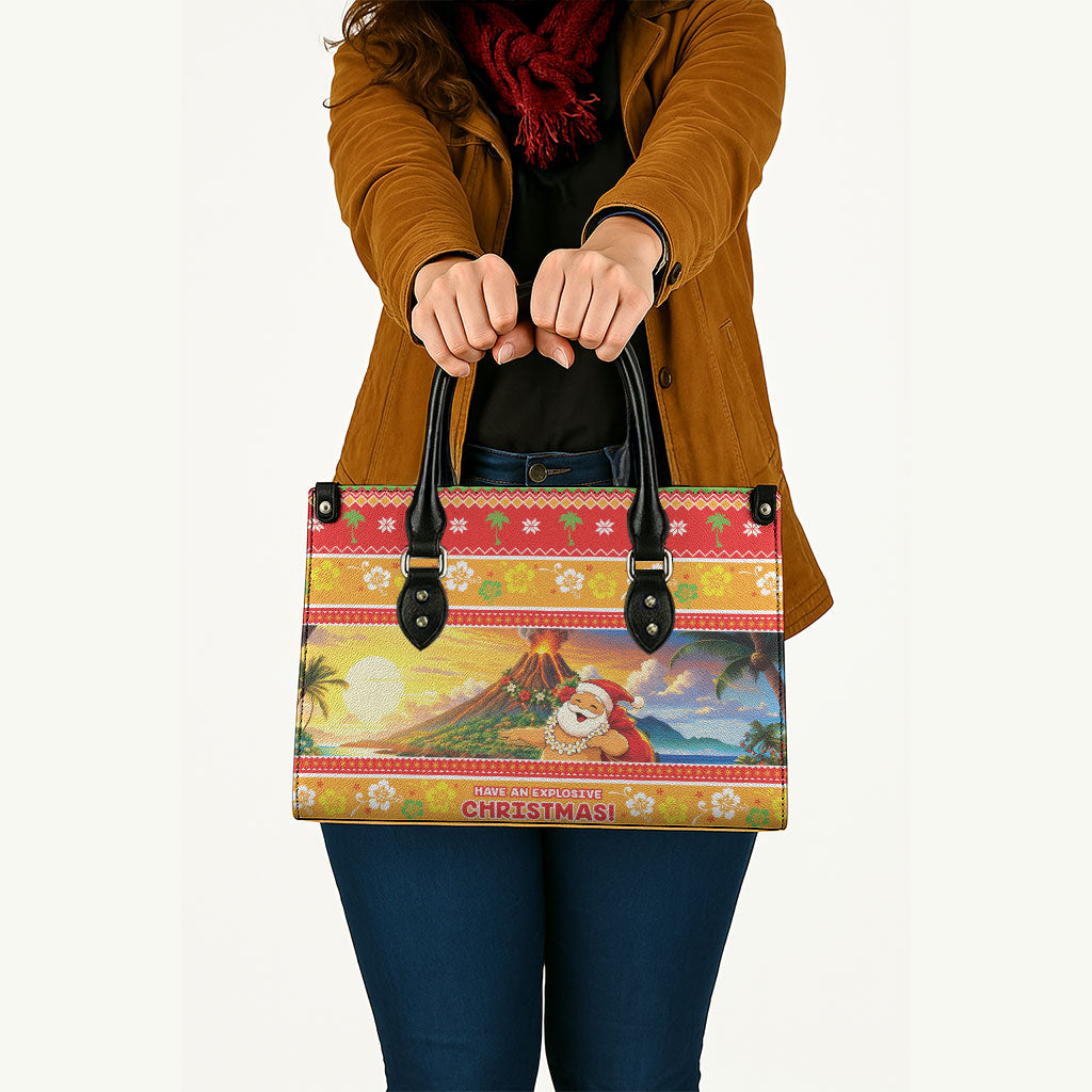Hawaii Volcano Christmas Leather Bag Have An Explosive Christmas LT05 - Polynesian Pride