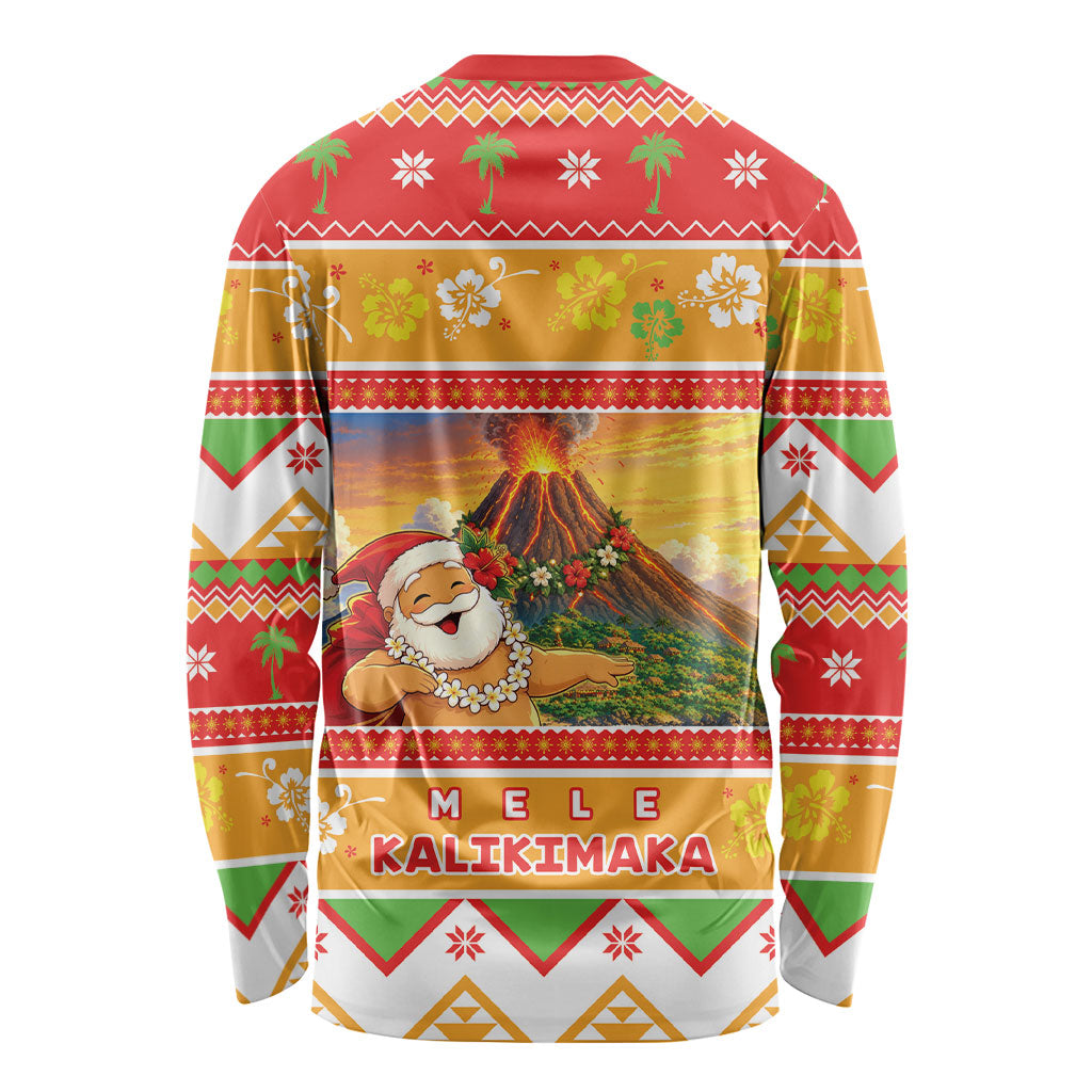 Hawaii Volcano Christmas Long Sleeve Shirt Have An Explosive Christmas LT05 - Polynesian Pride