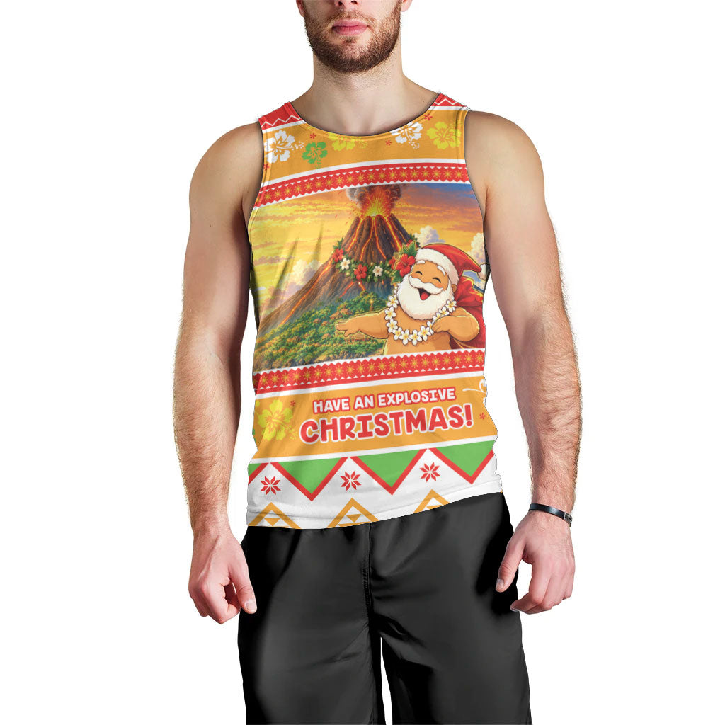Hawaii Volcano Christmas Men Tank Top Have An Explosive Christmas LT05 - Polynesian Pride