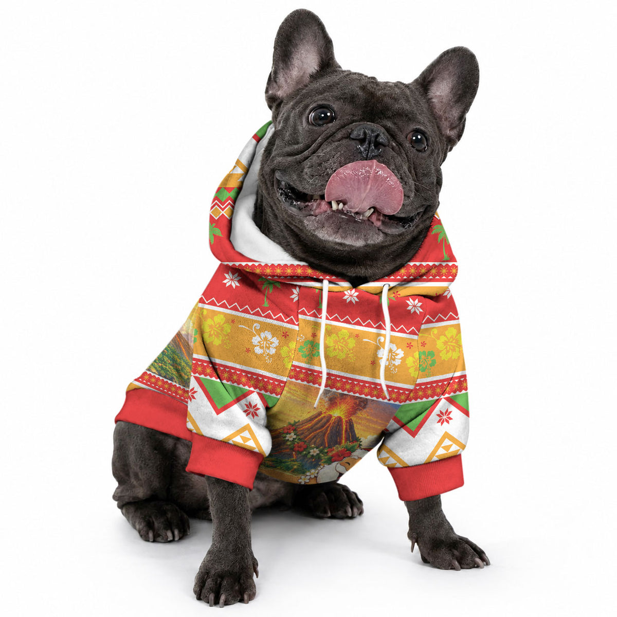 Hawaii Volcano Christmas Pet Hoodie Have An Explosive Christmas LT05 - Polynesian Pride