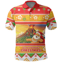Hawaii Volcano Christmas Polo Shirt Have An Explosive Christmas LT05 Red - Polynesian Pride