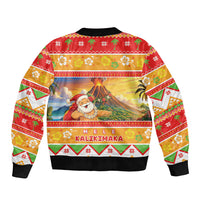 Hawaii Volcano Christmas Sleeve Zip Bomber Jacket Have An Explosive Christmas LT05 - Polynesian Pride
