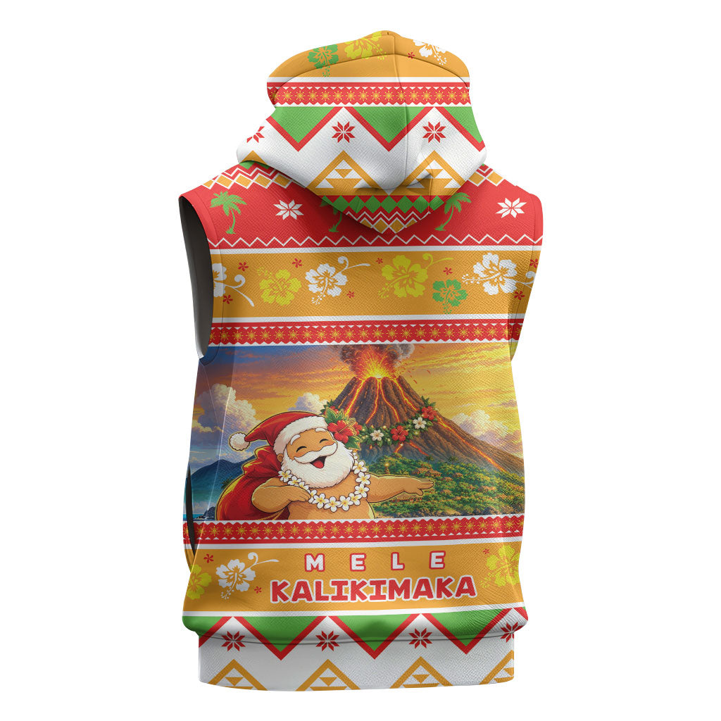 Hawaii Volcano Christmas Sleeveless Hoodie Have An Explosive Christmas LT05 - Polynesian Pride