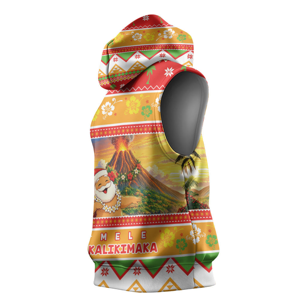 Hawaii Volcano Christmas Sleeveless Hoodie Have An Explosive Christmas LT05 - Polynesian Pride