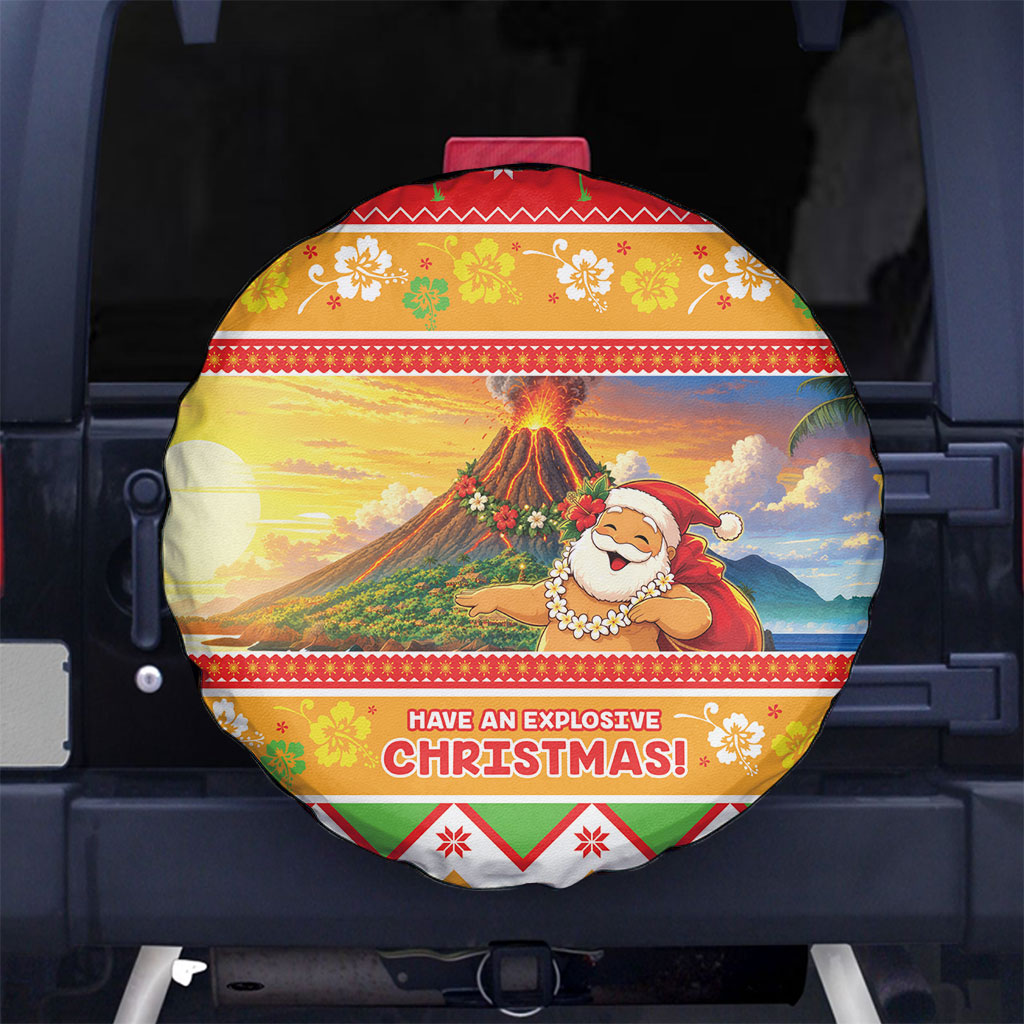 Hawaii Volcano Christmas Spare Tire Cover Have An Explosive Christmas