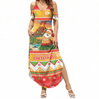 Hawaii Volcano Christmas Summer Maxi Dress Have An Explosive Christmas LT05 Women Red - Polynesian Pride