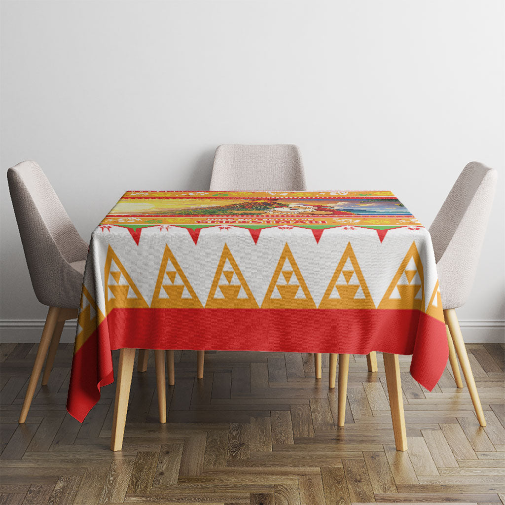 Hawaii Volcano Christmas Tablecloth Have An Explosive Christmas LT05 - Polynesian Pride