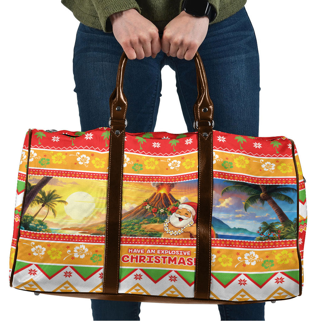 Hawaii Volcano Christmas Travel Bag Have An Explosive Christmas LT05 Red - Polynesian Pride