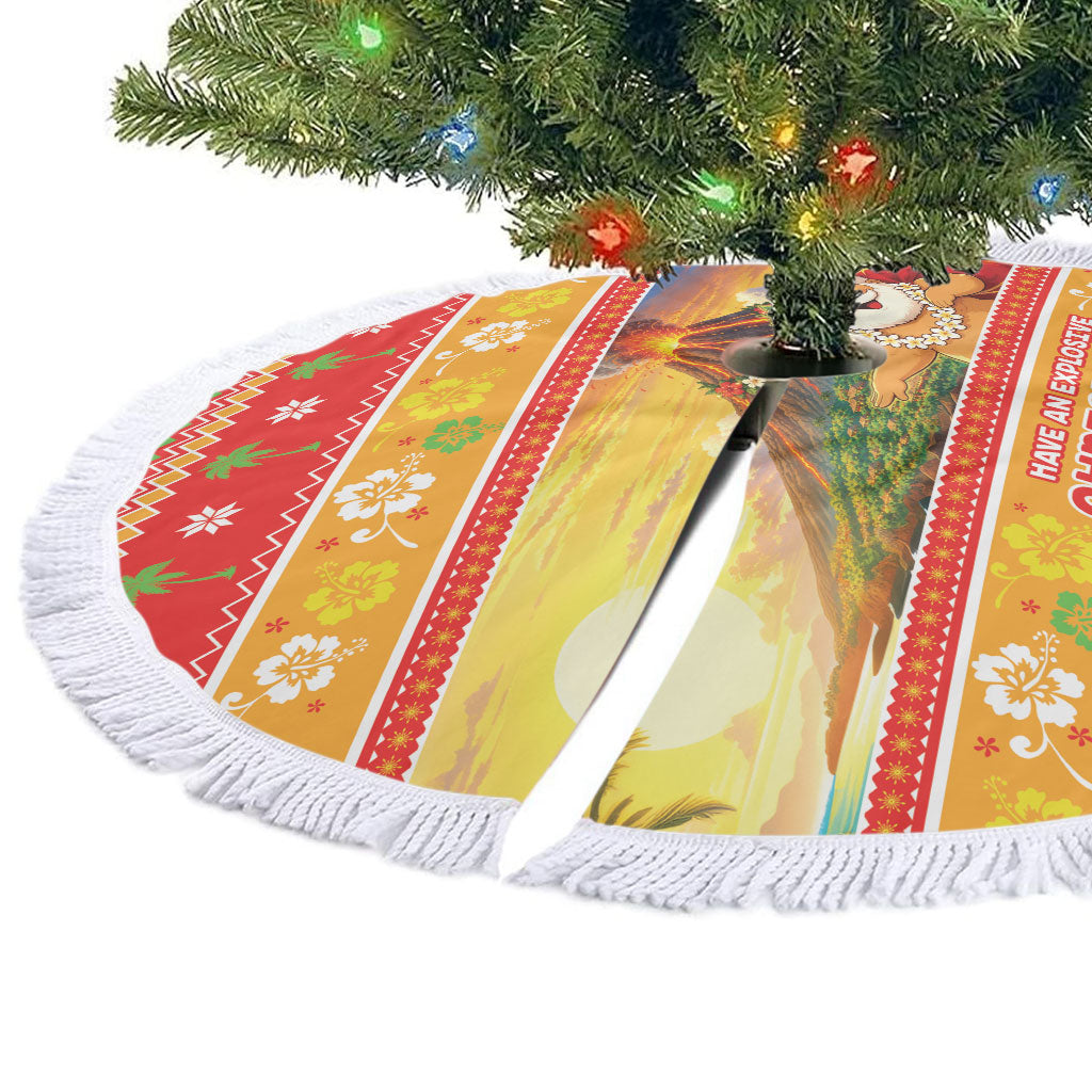 Hawaii Volcano Christmas Tree Skirt Have An Explosive Christmas LT05 - Polynesian Pride
