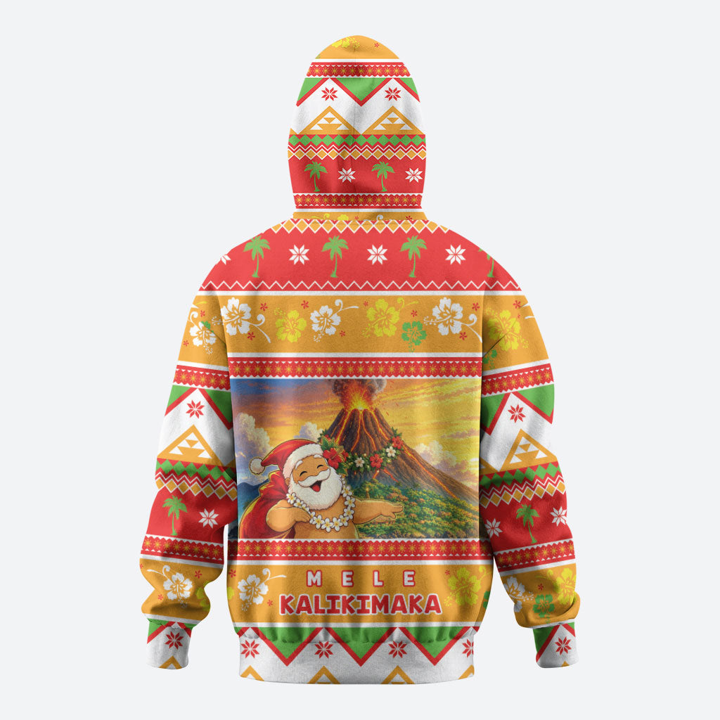 Hawaii Volcano Christmas Zip Hoodie Have An Explosive Christmas LT05 - Polynesian Pride