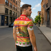 Hawaii Volcano Christmas Zipper Polo Shirt Have An Explosive Christmas LT05 - Polynesian Pride