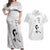 Lung Cancer Awareness Couples Matching Off Shoulder Maxi Dress and Hawaiian Shirt Never Give Up Polynesian Style LT05 White - Polynesian Pride