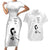 Lung Cancer Awareness Couples Matching Short Sleeve Bodycon Dress and Hawaiian Shirt Never Give Up Polynesian Style LT05 White - Polynesian Pride