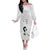 Lung Cancer Awareness Off The Shoulder Long Sleeve Dress Never Give Up Polynesian Style LT05 Women White - Polynesian Pride