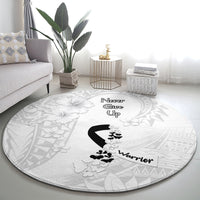 Lung Cancer Awareness Round Carpet Never Give Up Polynesian Style LT05 - Polynesian Pride