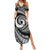 Personalised New Zealand Bungy Jumping Summer Maxi Dress Maori Pattern LT05 Women Black - Polynesian Pride