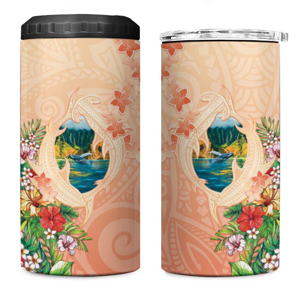 Hawaii Kauai Na Pali Coast Landscape 4 in 1 Can Cooler Tumbler LT05 One Size: 16 oz Peach - Polynesian Pride