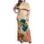 Hawaii Kauai Na Pali Coast Landscape Family Matching Off Shoulder Maxi Dress and Hawaiian Shirt