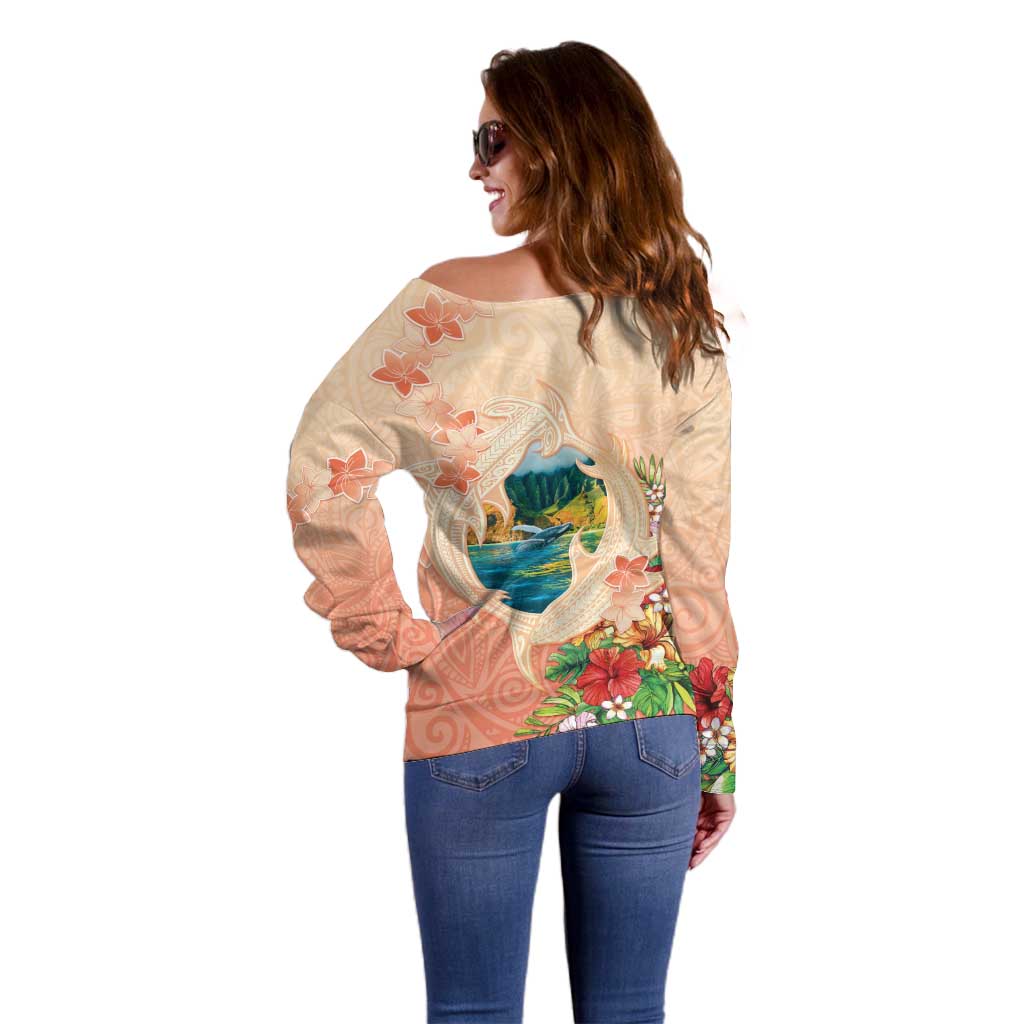 Hawaii Kauai Na Pali Coast Landscape Off Shoulder Sweater LT05 - Polynesian Pride